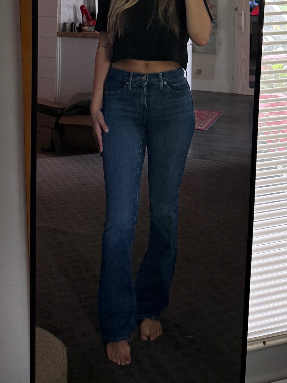 Levi's Dark Blue Flared Jeans - Women's Wide Leg